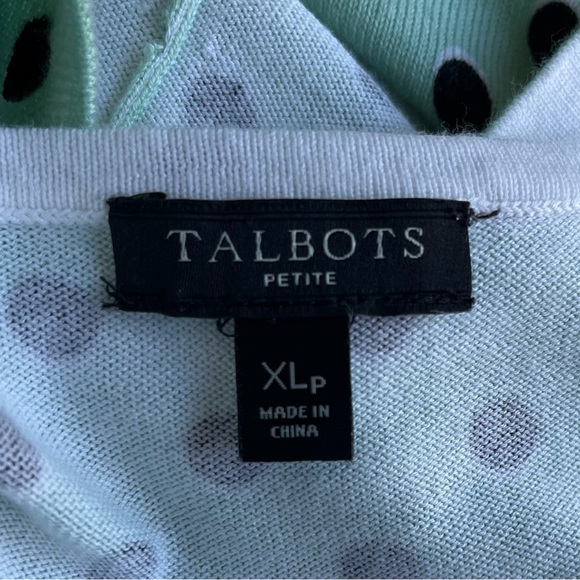 •Talbots• Polka Dot Knit Pullover Top - Size XLP - Picture 2 of 7